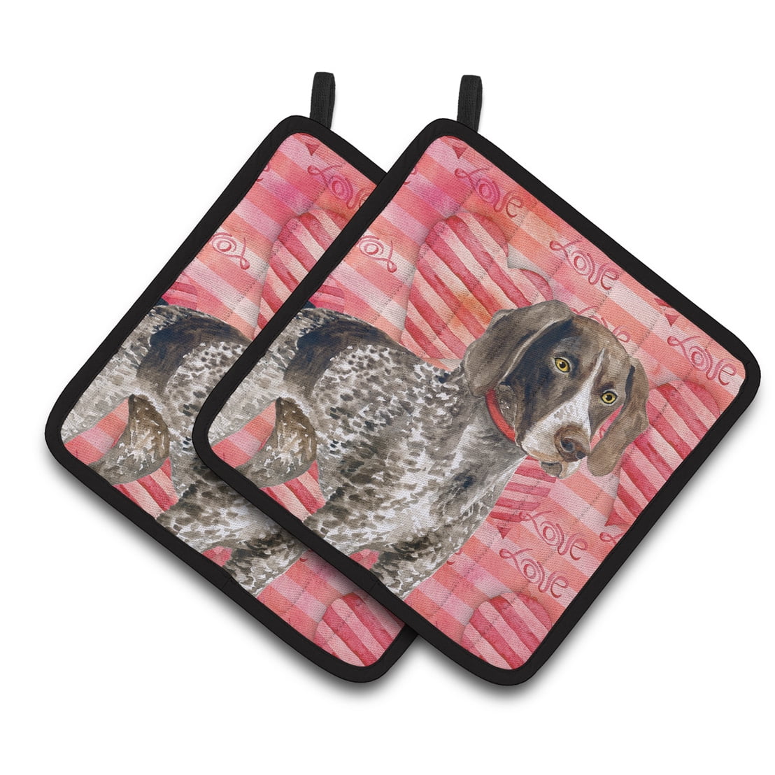 UPC 769593133648 product image for German Shorthaired Pointer Love Pair of Pot Holders | upcitemdb.com