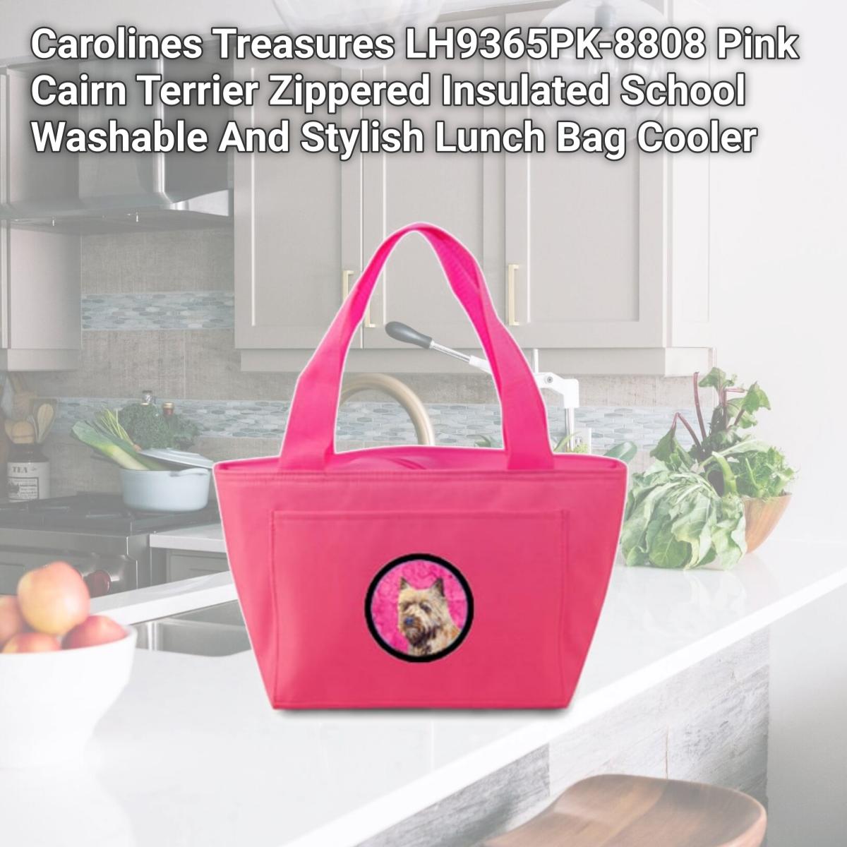 Picture of Carolines Treasures LH9365PK-8808 Pink Cairn Terrier Zippered Insulated School Washable And Stylish Lunch Bag Cooler
