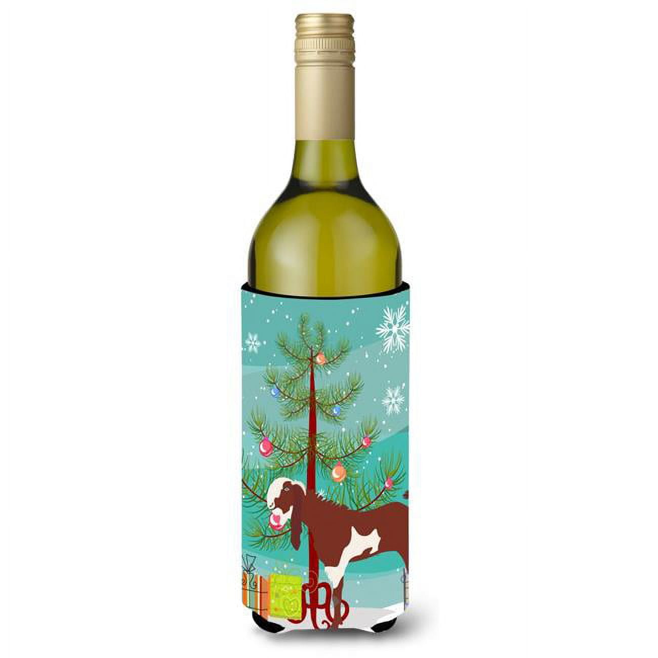 Bb9257literk Jamnapari Goat Christmas Wine Bottle Beverge Insulator Hugger
