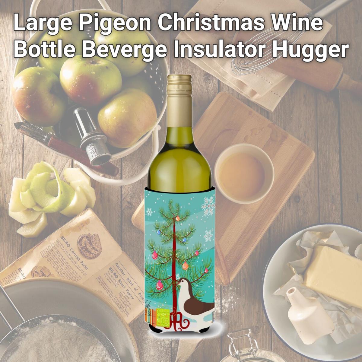 Picture of Carolines Treasures BB9310LITERK Large Pigeon Christmas Wine Bottle Beverge Insulator Hugger