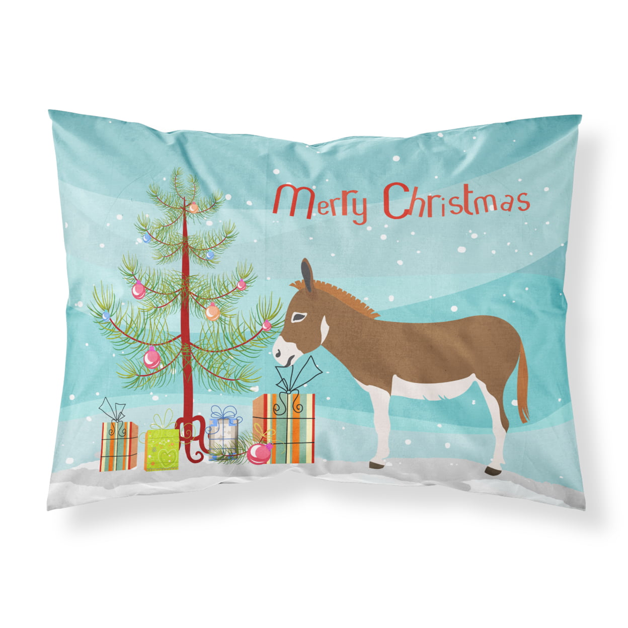 Bb9214pillowcase Miniature Mediterranian Donkey Christmas Fabric Standard Pillowcase