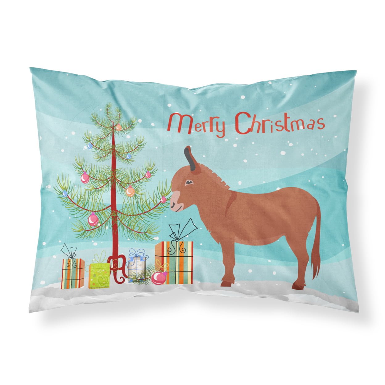 Bb9215pillowcase Irish Donkey Christmas Fabric Standard Pillowcase
