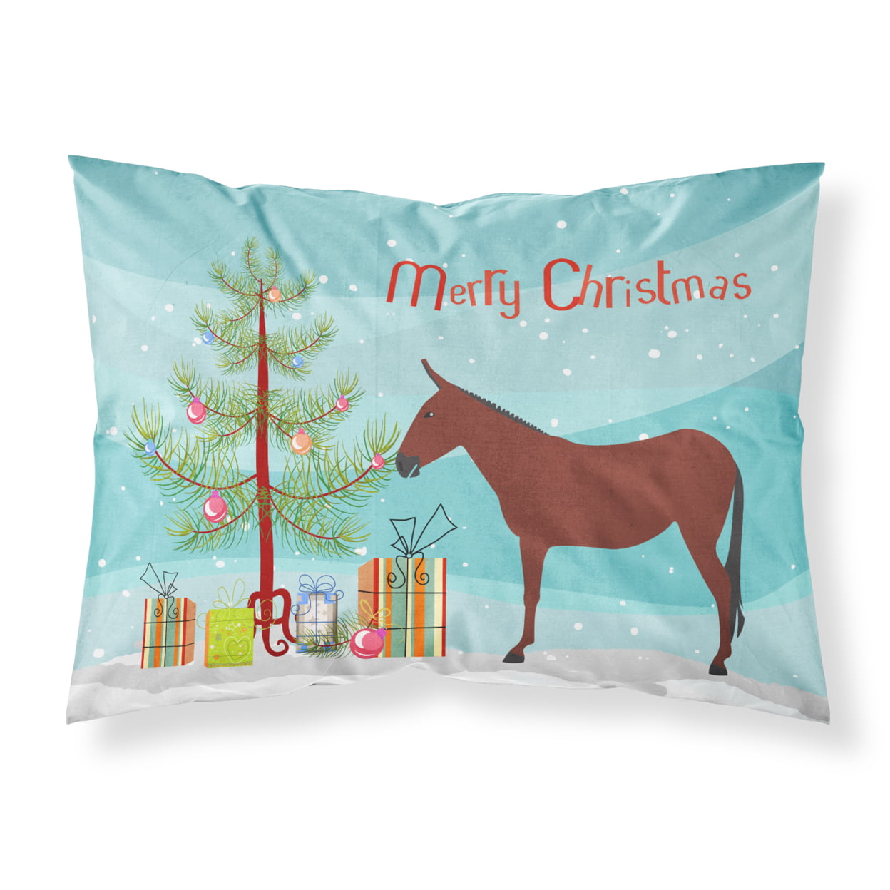 Bb9217pillowcase Hinny Horse Donkey Christmas Fabric Standard Pillowcase