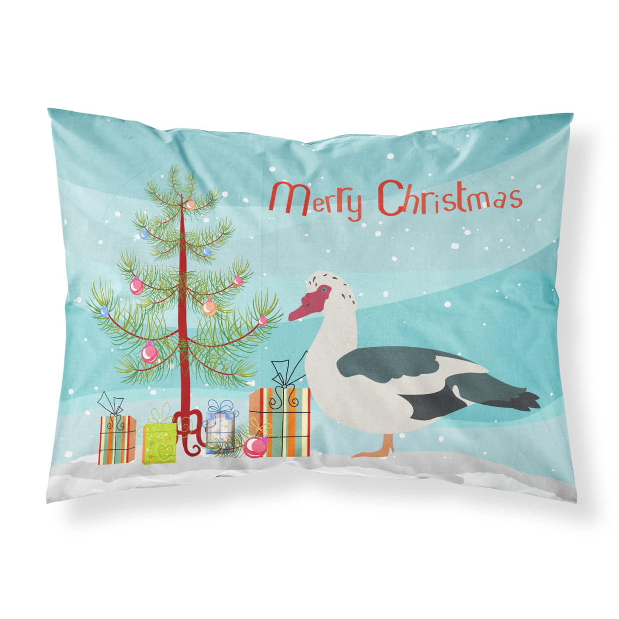 Bb9231pillowcase Muscovy Duck Christmas Fabric Standard Pillowcase