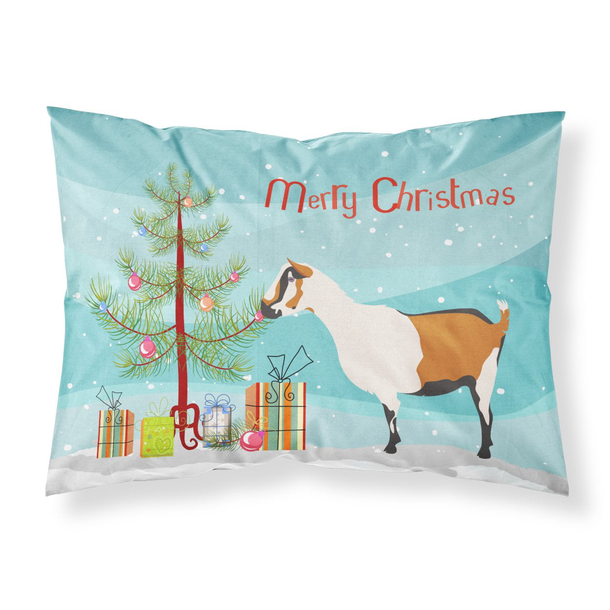Bb9247pillowcase Alpine Goat Christmas Fabric Standard Pillowcase