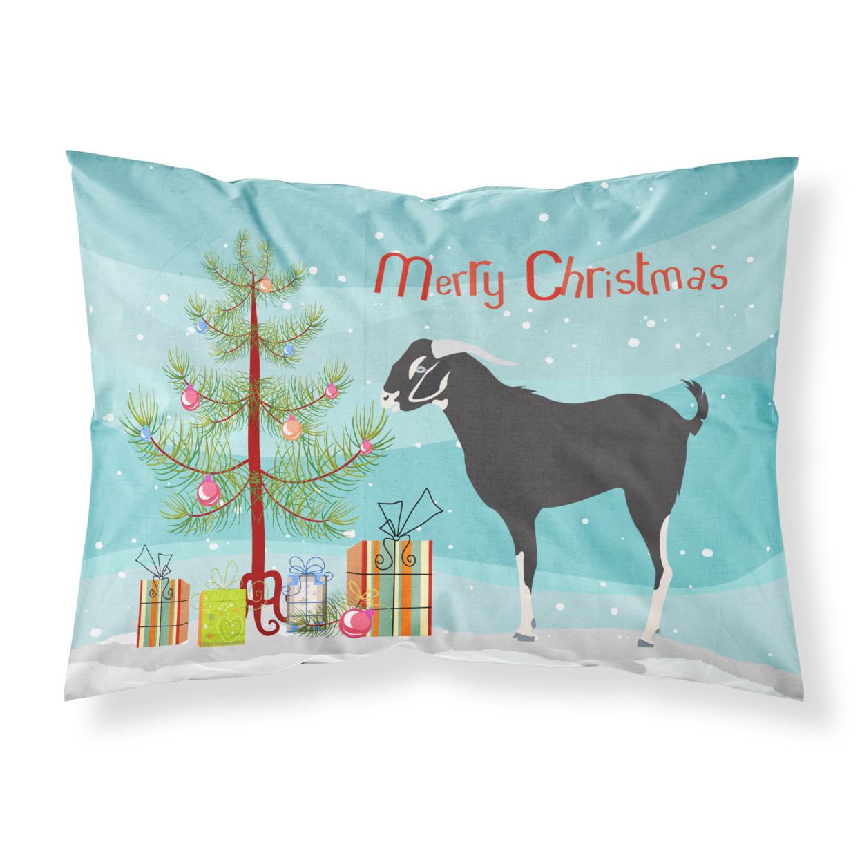 Bb9251pillowcase Black Bengal Goat Christmas Fabric Standard Pillowcase