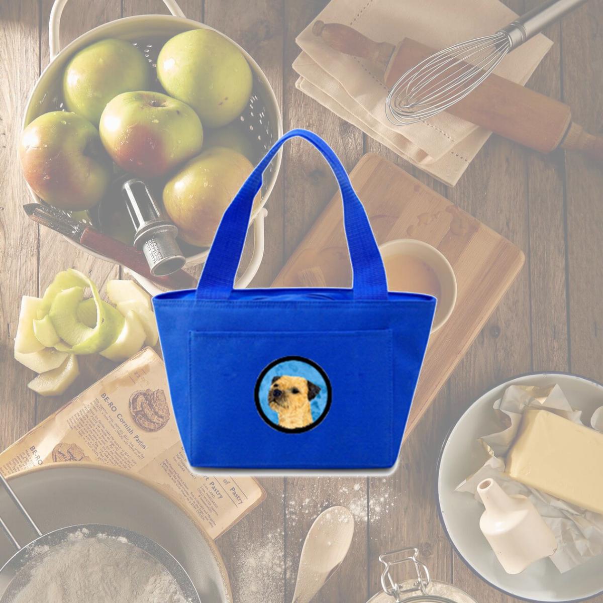 Picture of Carolines Treasures LH9368BU-8808 Blue Border Terrier Zippered Insulated School Washable And Stylish Lunch Bag Cooler