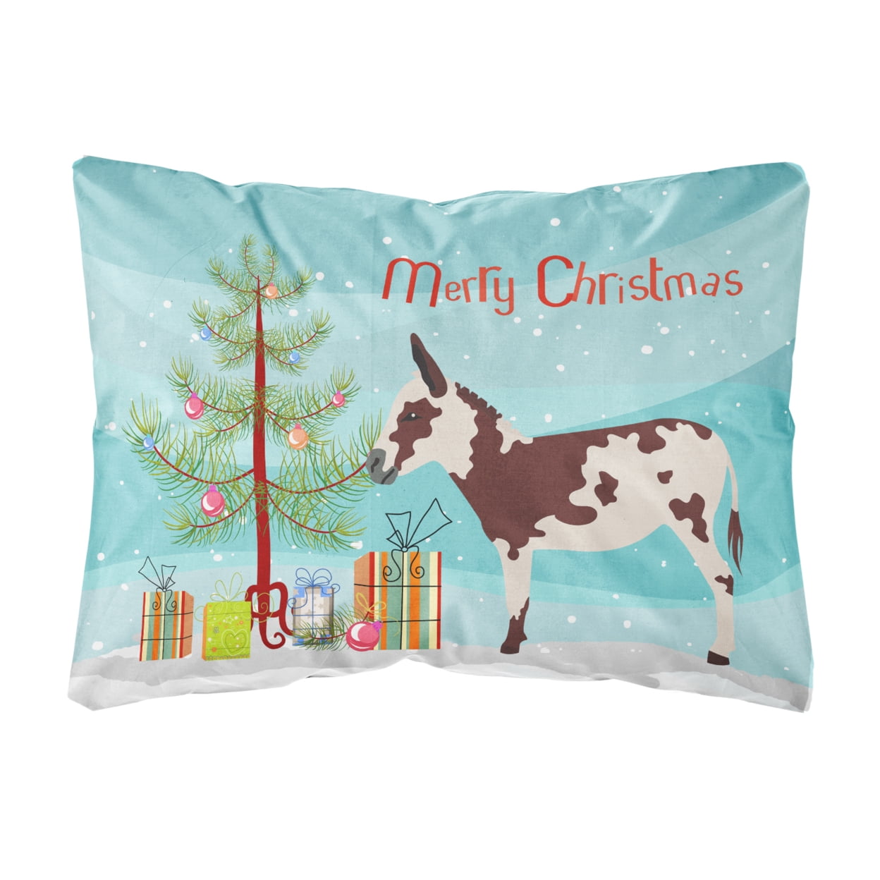 BB9218PW1216 American Spotted Donkey Christmas Canvas Fabric Decorative Pillow