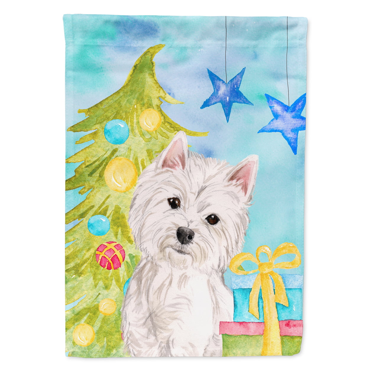 Westie Christmas Flag - Garden Size