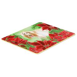 Ck1350cmt Afghan Hound Poinsettas Kitchen Or Bath Mat - 20 X 30 In.