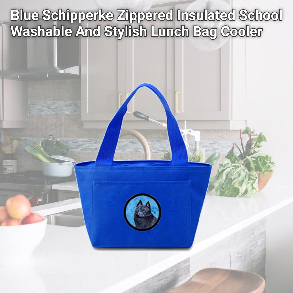Picture of Carolines Treasures LH9384BU-8808 Blue Schipperke Zippered Insulated School Washable And Stylish Lunch Bag Cooler