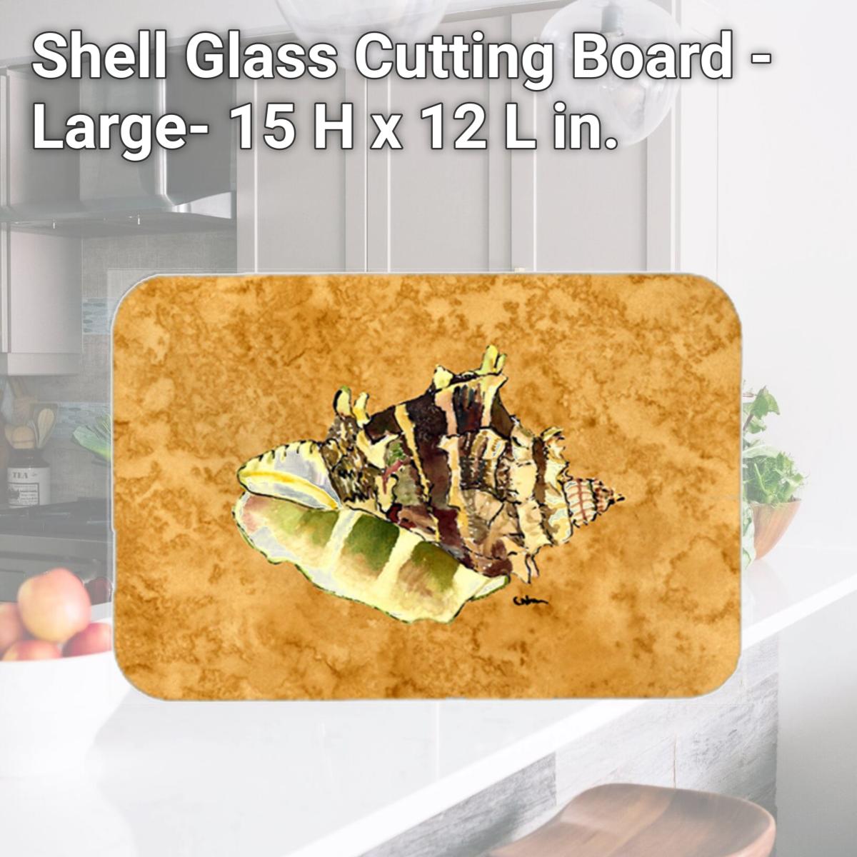 Picture of Carolines Treasures 8658LCB Shell Glass Cutting Board - Large- 15 H x 12 L in.