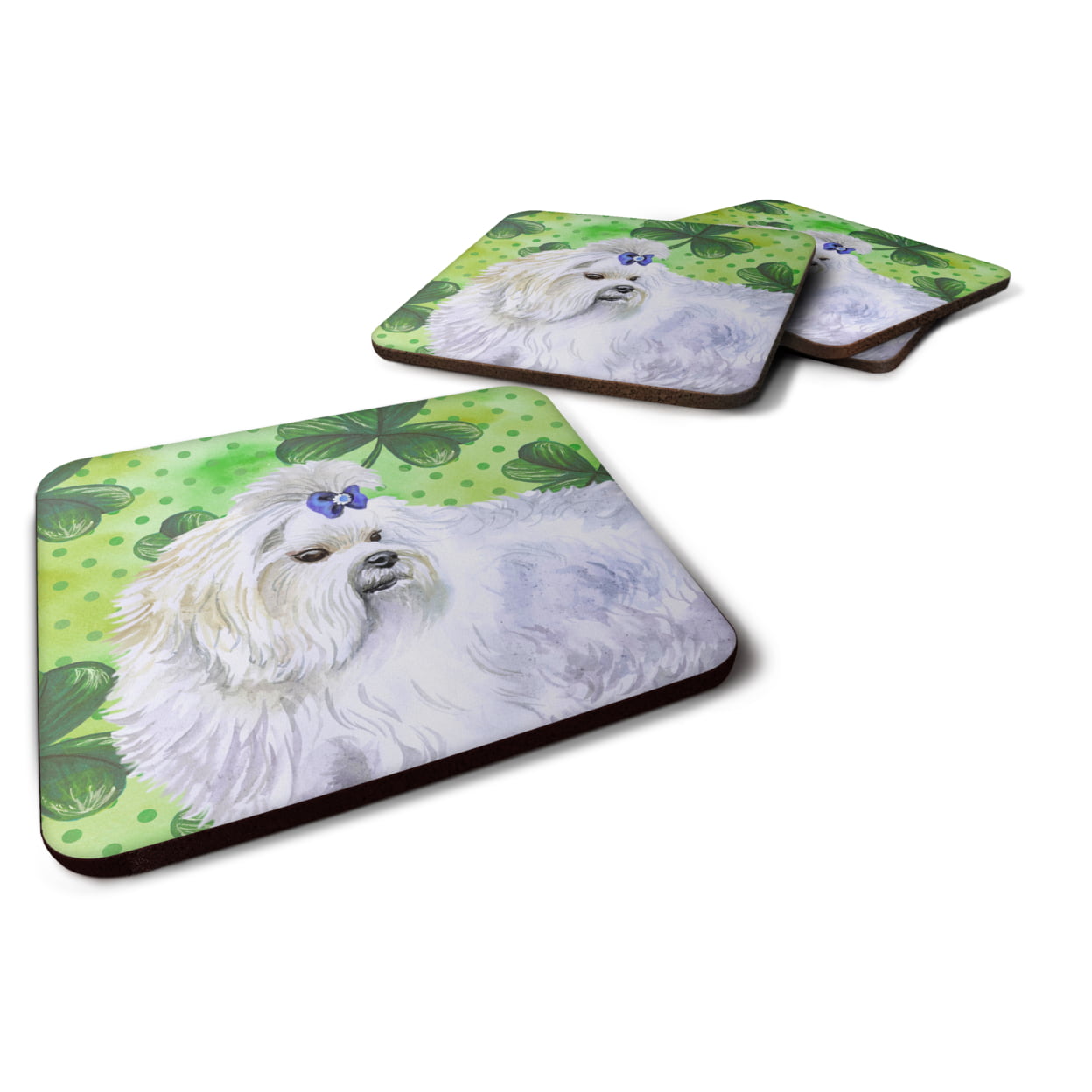 Maltese St Patricks Foam Coaster - Set of 4
