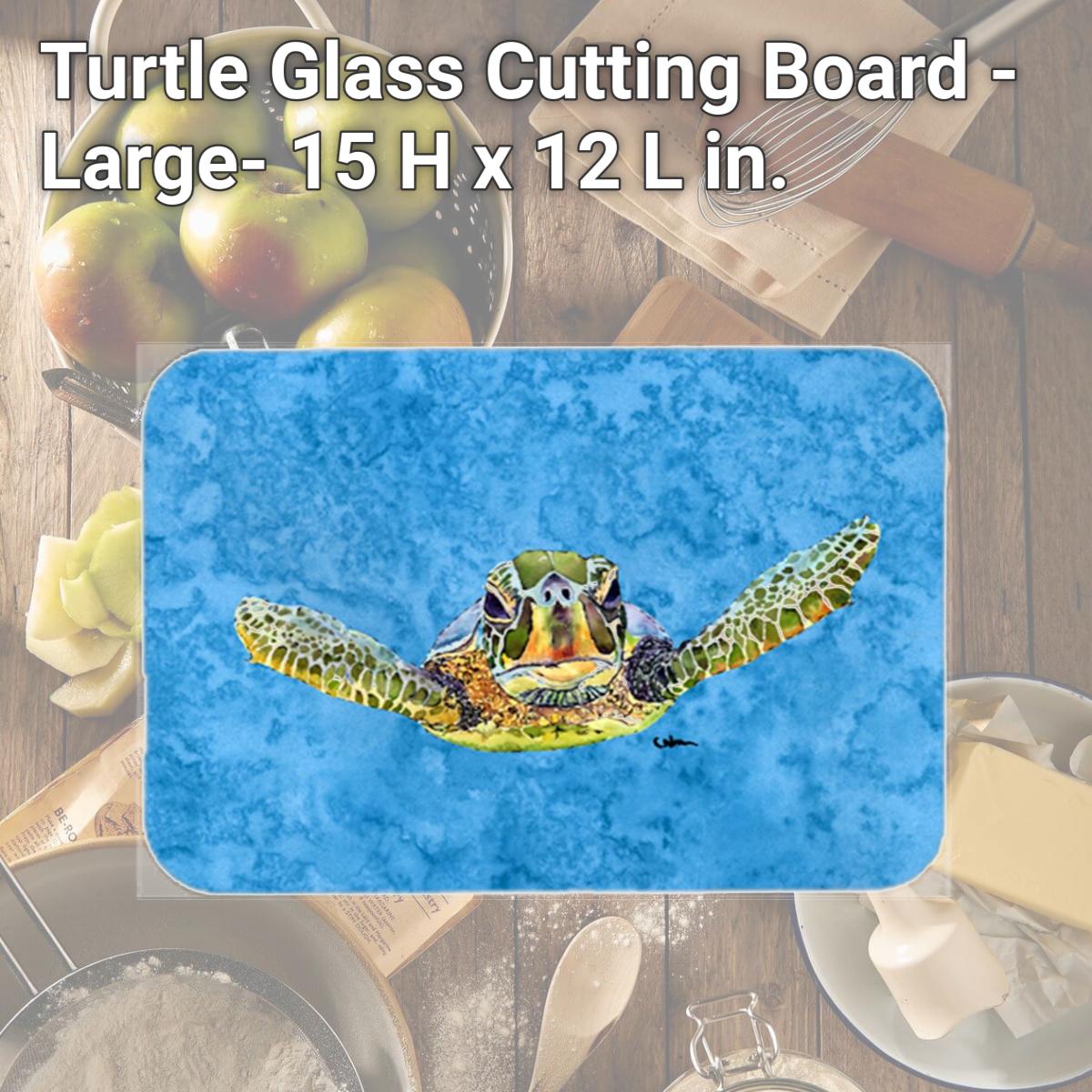 Picture of Carolines Treasures 8653LCB Turtle Glass Cutting Board - Large- 15 H x 12 L in.