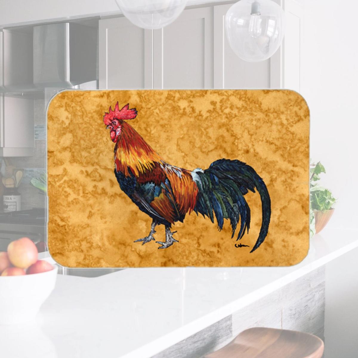 Picture of Carolines Treasures 8651LCB Rooster Glass Cutting Board - Large- 15 H x 12 L in.