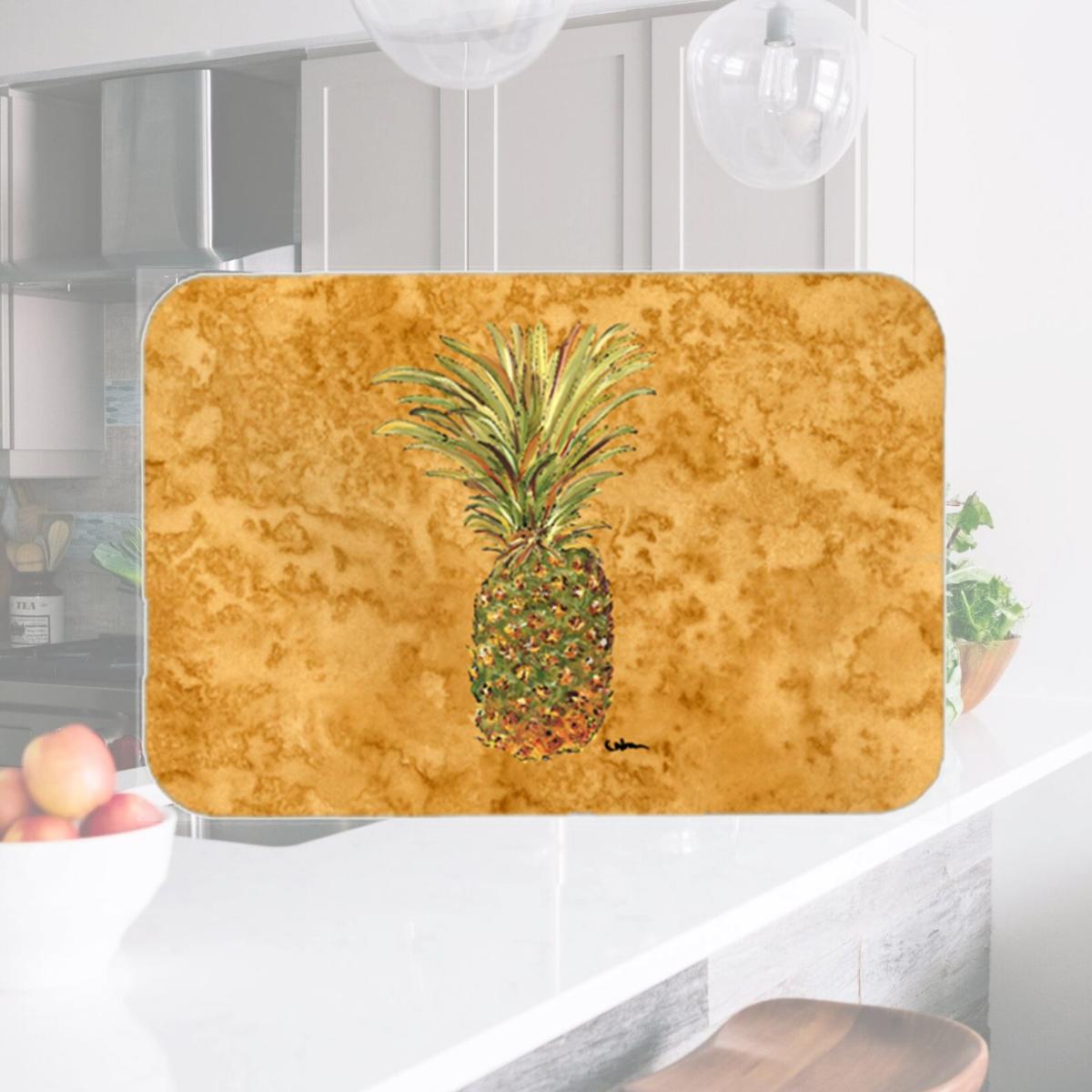 Picture of Carolines Treasures 8654LCB Pineapple Glass Cutting Board - Large- 15 H x 12 L in.