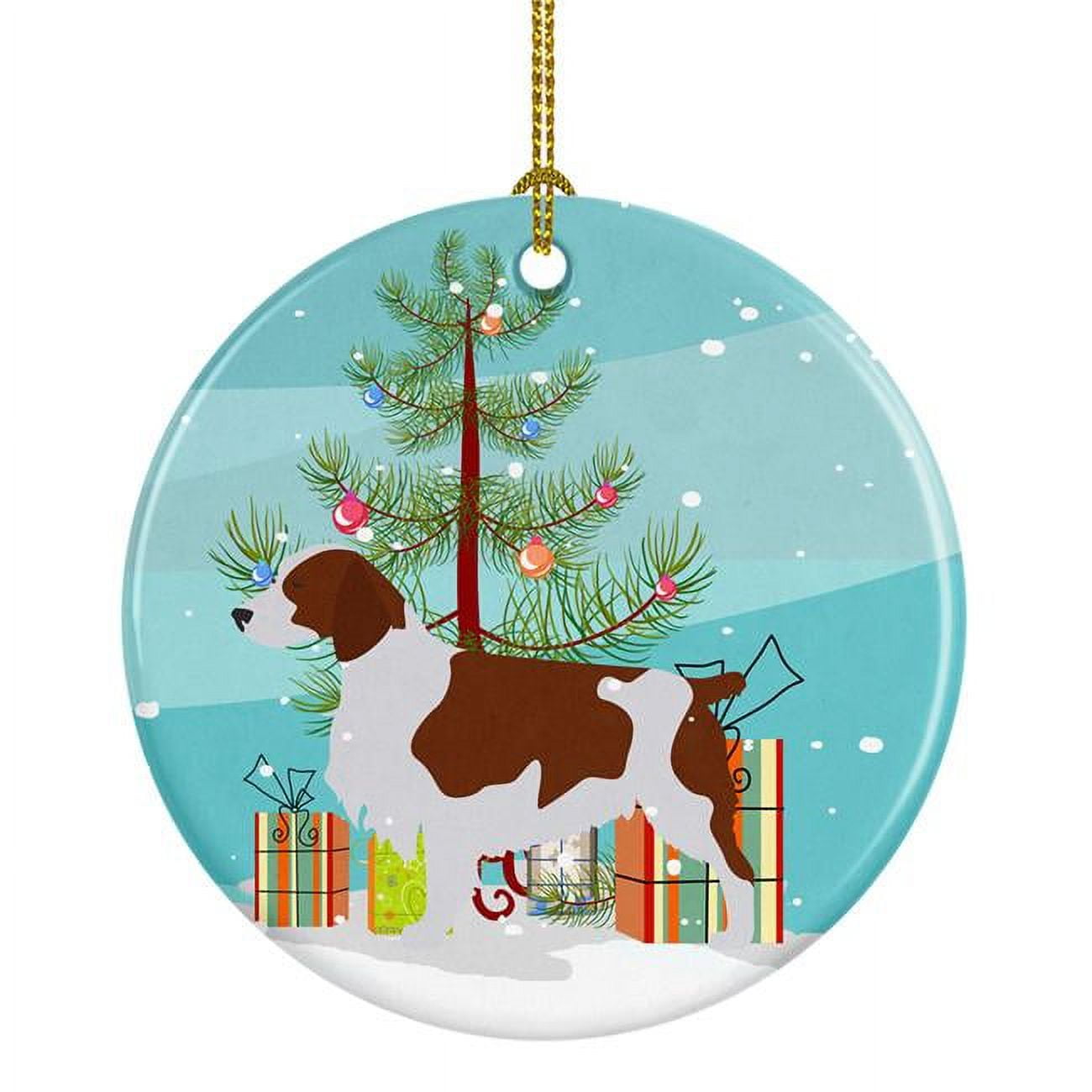 Welsh Springer Spaniel Merry Christmas Tree Ceramic Ornament