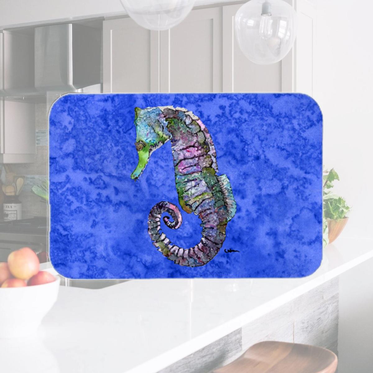 Picture of Carolines Treasures 8639LCB Seahorse Glass Cutting Board - Large- 15 H x 12 L in.