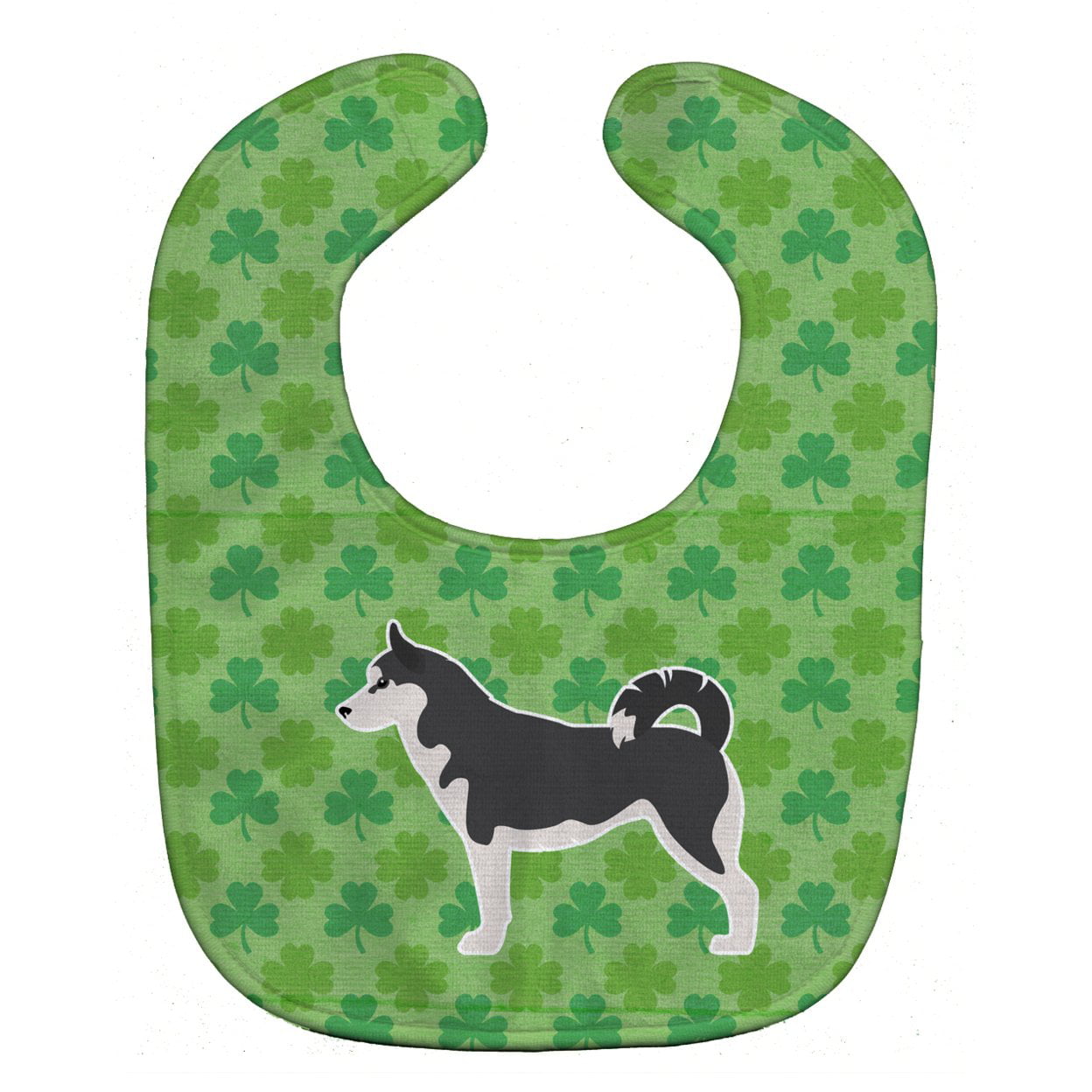 Bb6485bib Siberian Husky Shamrocks Baby Bib