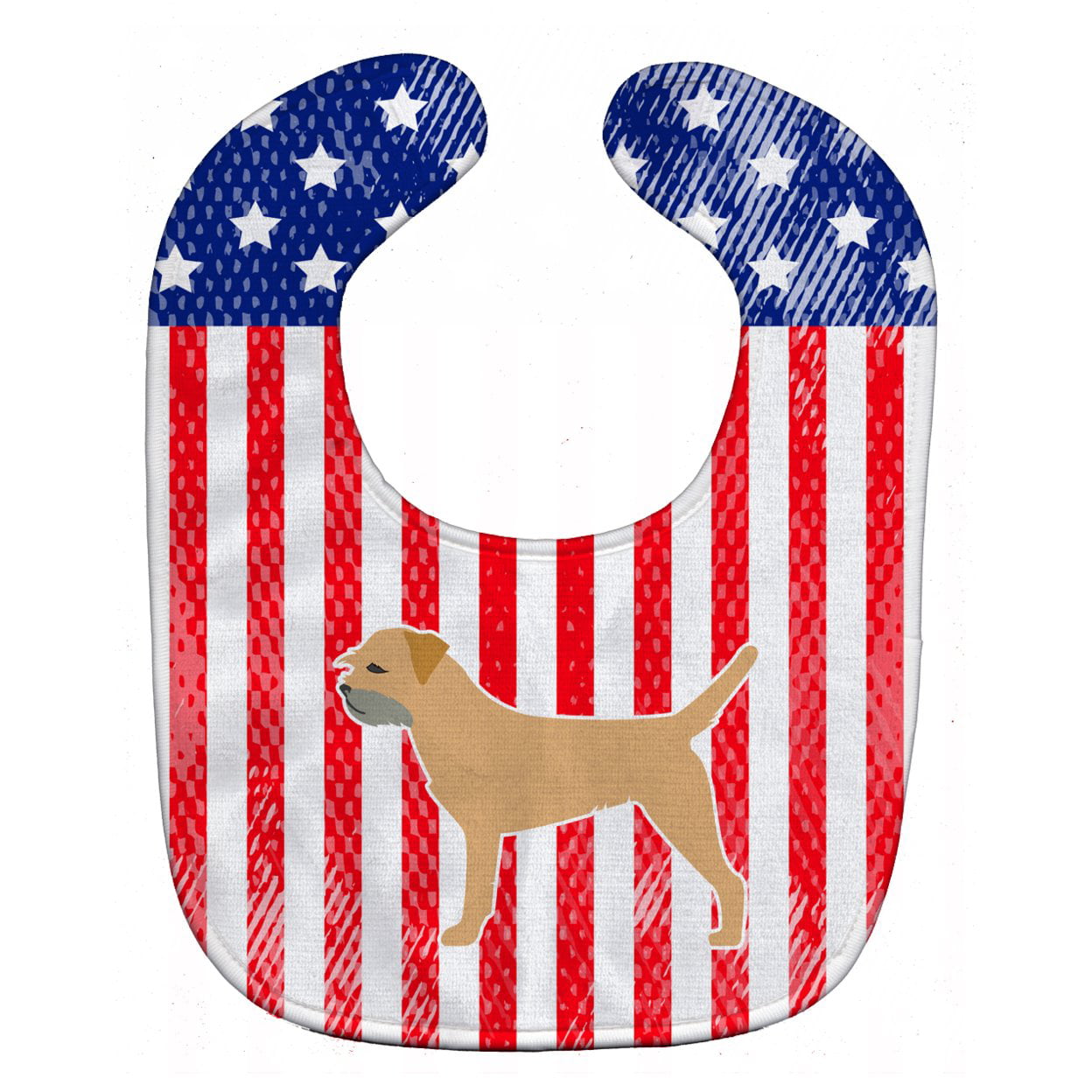 Bb3289bib Usa Patriotic Border Terrier Baby Bib