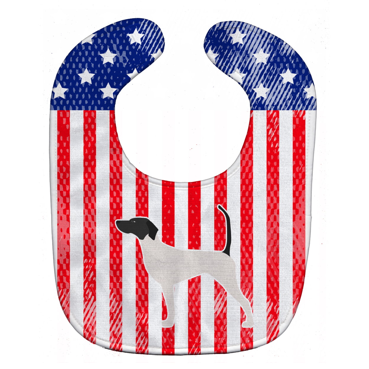 USA Patriotic English Pointer Baby Bib
