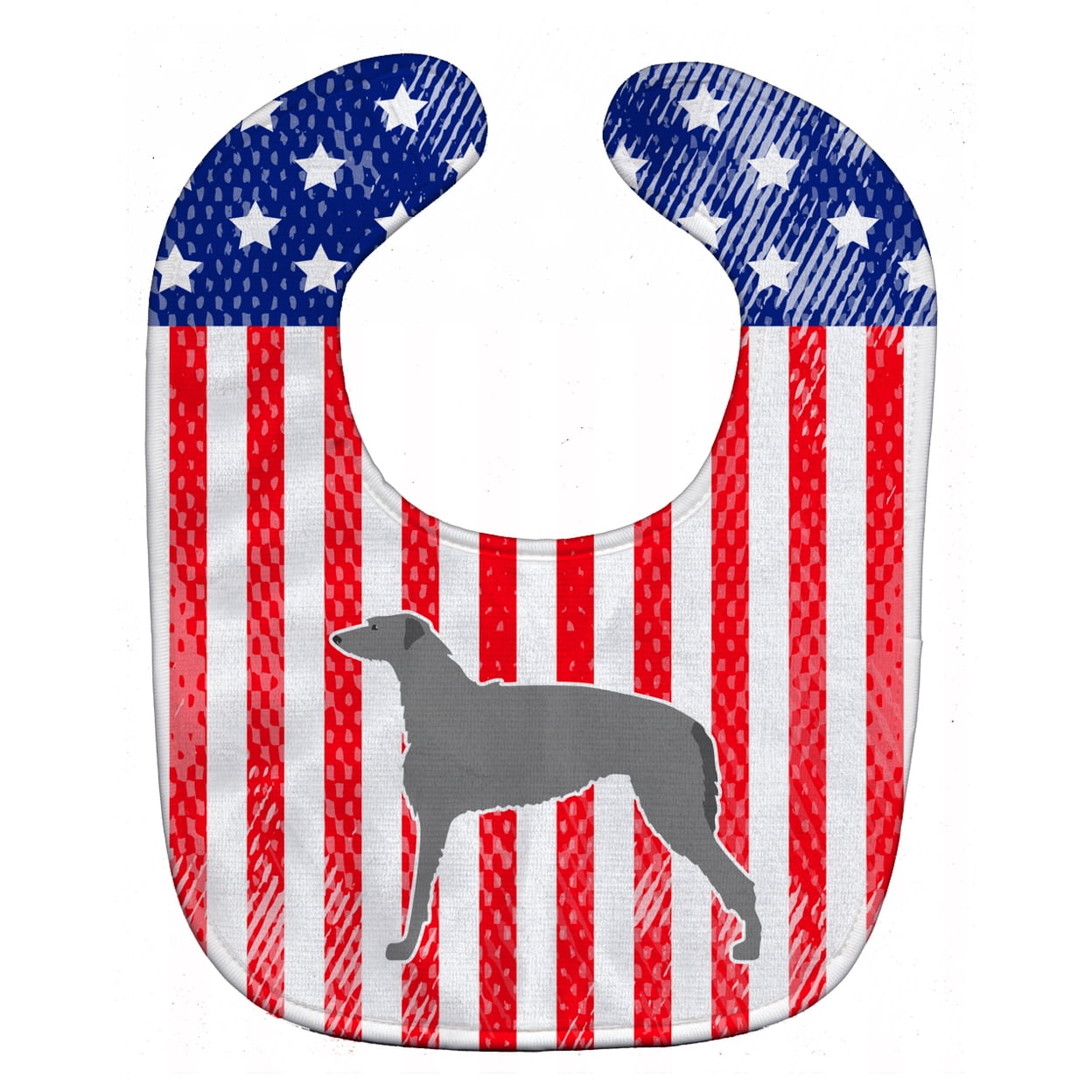 Bb3296bib Usa Patriotic Scottish Deerhound Baby Bib