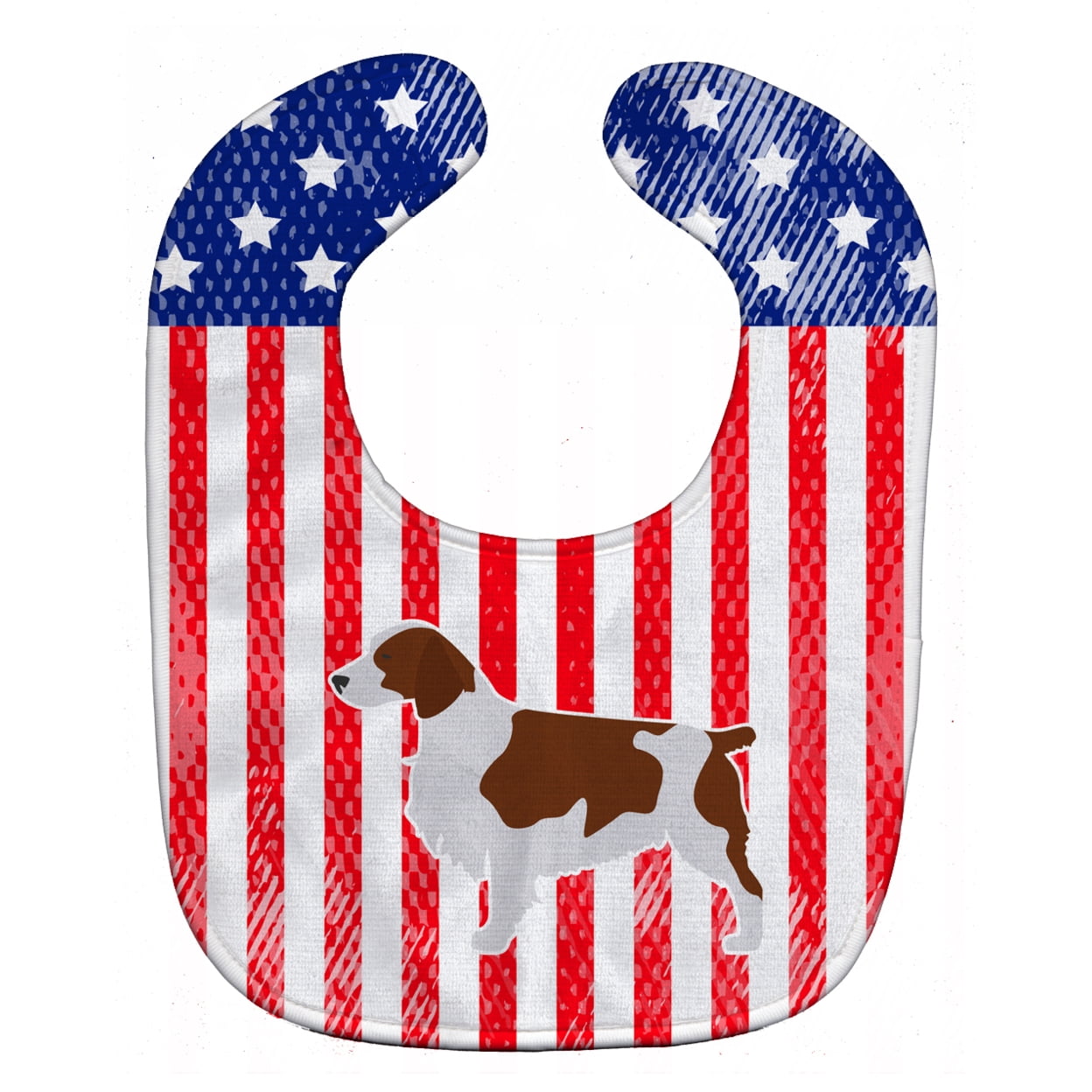 Bb3300bib Usa Patriotic Welsh Springer Spaniel Baby Bib