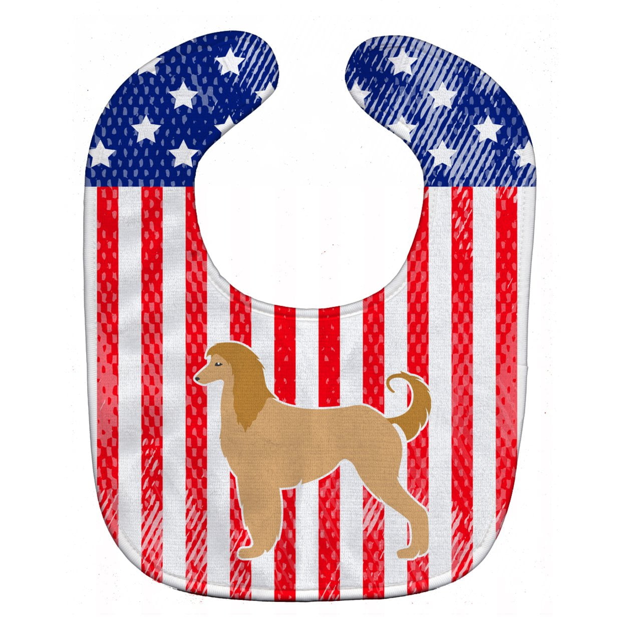 Bb3306bib Usa Patriotic Afghan Hound Baby Bib