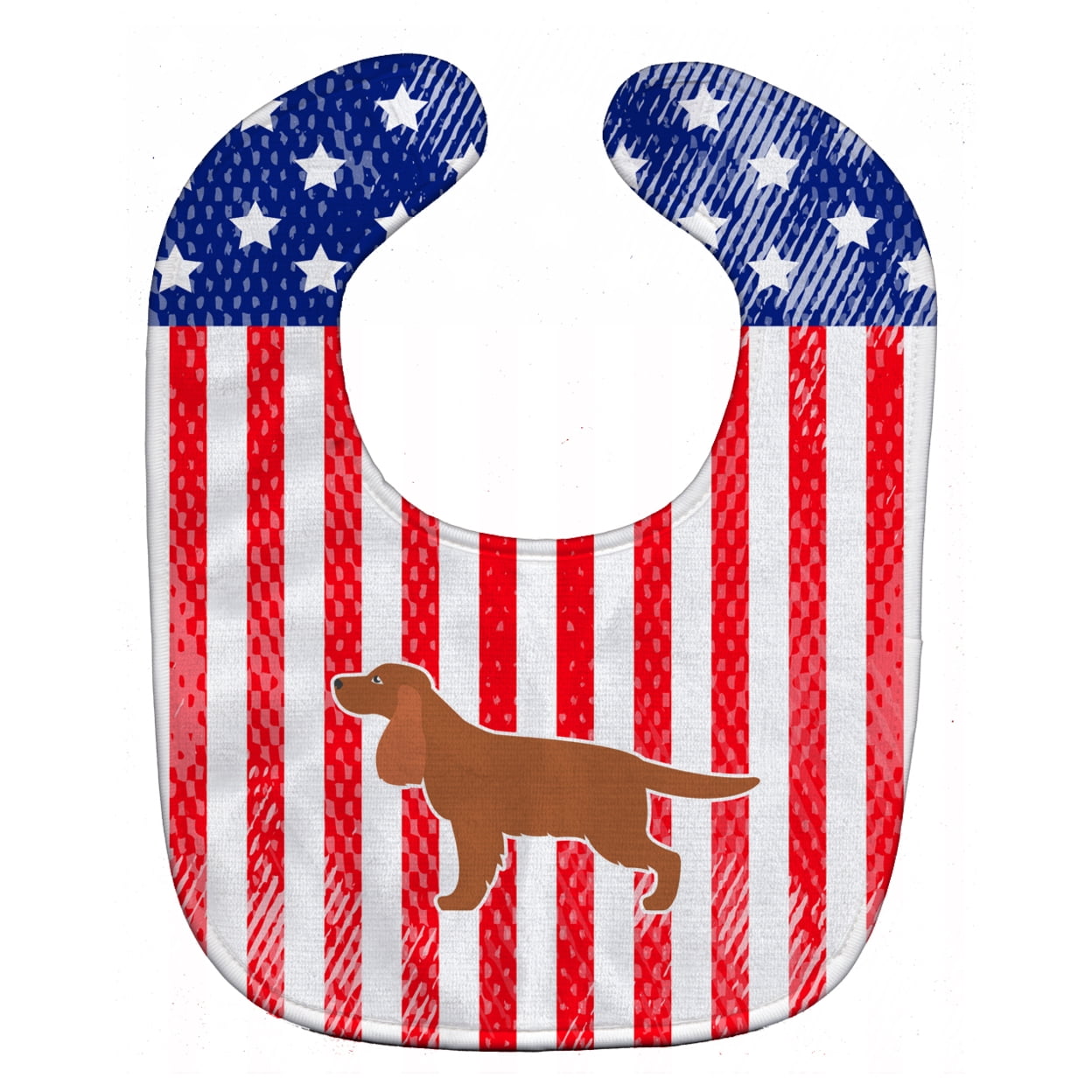 Bb3312bib Usa Patriotic English Cocker Spaniel Baby Bib