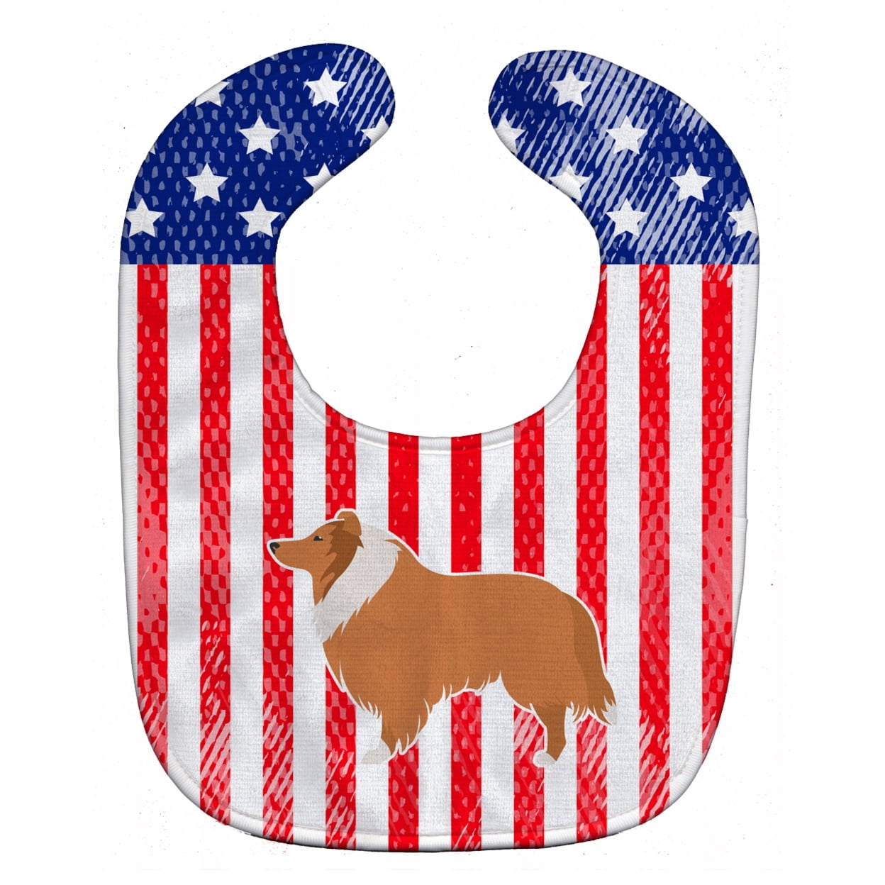 Bb3316bib Usa Patriotic Collie Baby Bib