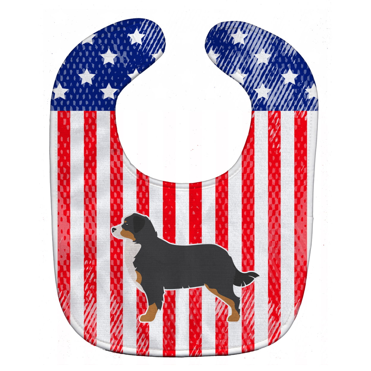 Bb3319bib Usa Patriotic Bernese Mountain Dog Baby Bib