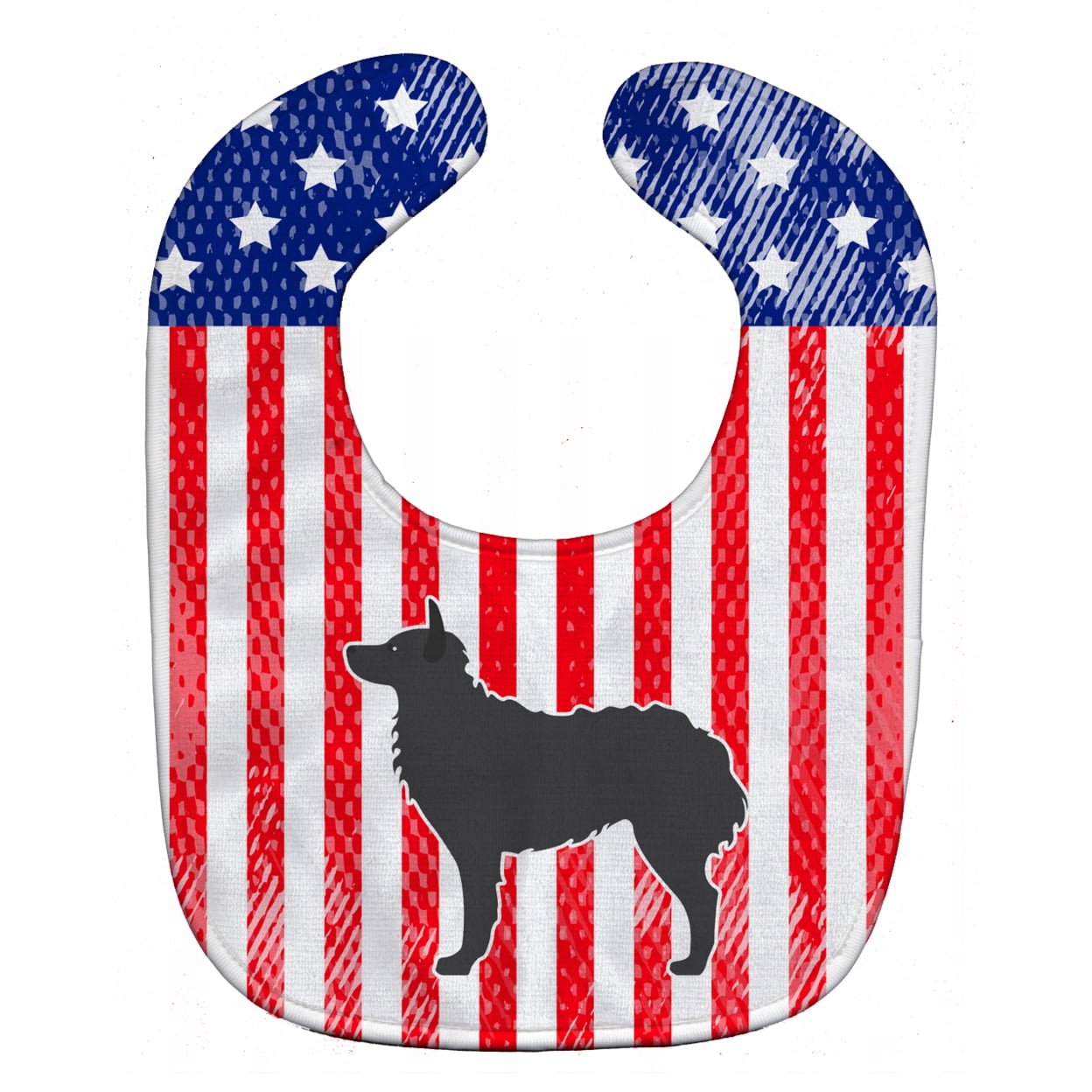 Bb3321bib Usa Patriotic Croatian Sheepdog Baby Bib