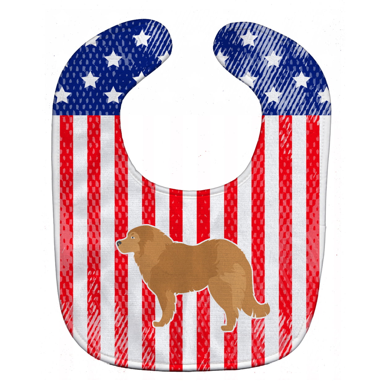 Bb3325bib Usa Patriotic Caucasian Shepherd Dog Baby Bib