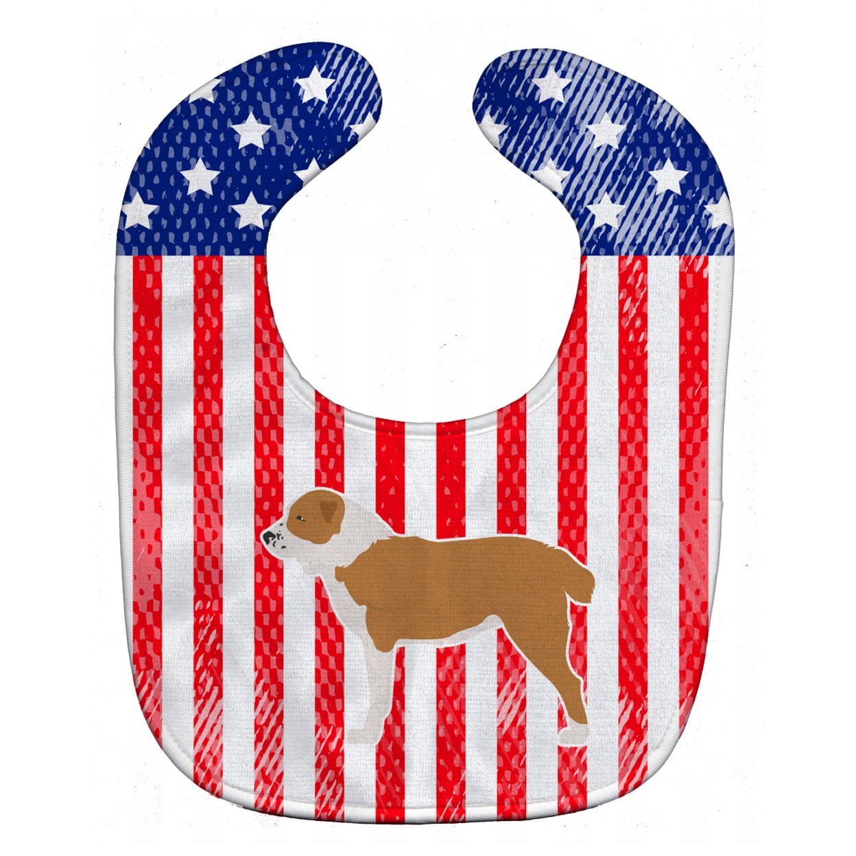 Bb3328bib Usa Patriotic Central Asian Shepherd Dog Baby Bib