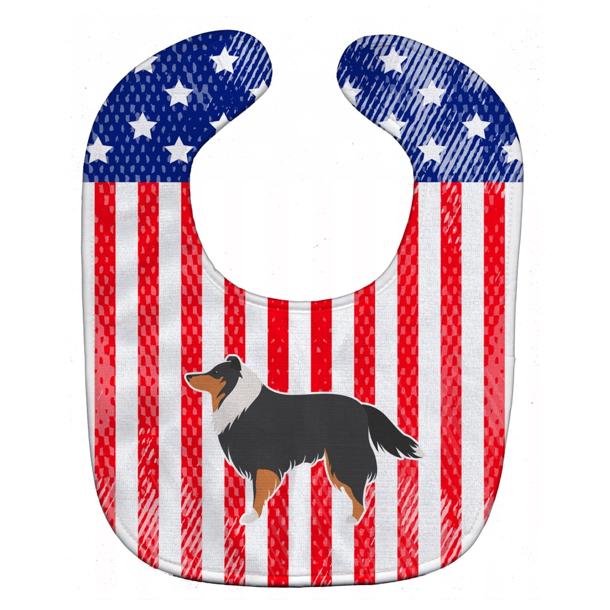 Bb3330bib Usa Patriotic Sheltie & Shetland Sheepdog Baby Bib