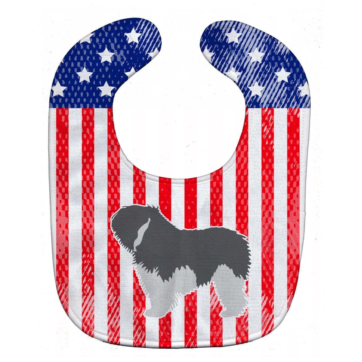 Bb3332bib Usa Patriotic Polish Lowland Sheepdog Dog Baby Bib