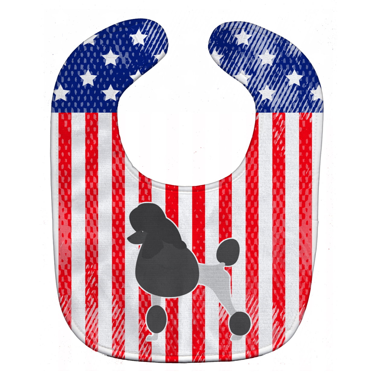 Bb3339bib Usa Patriotic Poodle Baby Bib