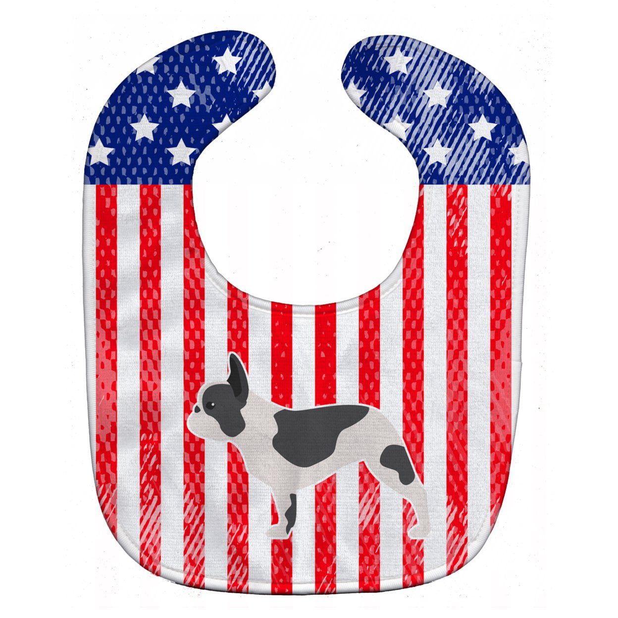 Bb3341bib Usa Patriotic French Bulldog Baby Bib