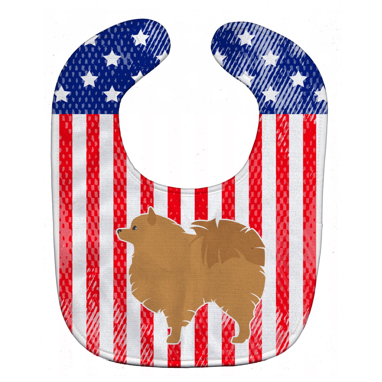 Bb3342bib Usa Patriotic Pomeranian Baby Bib