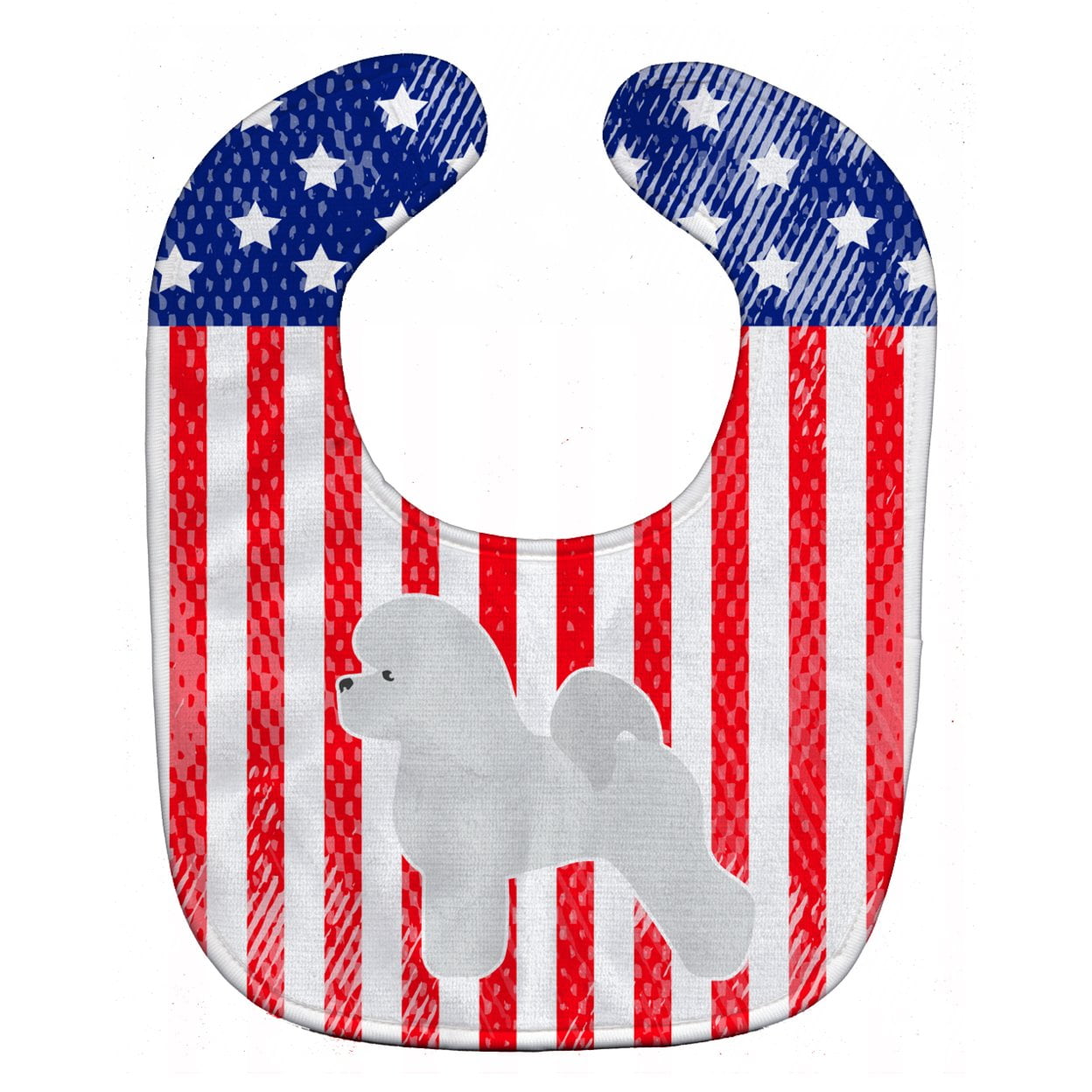 USA Patriotic Bichon Frise Baby Bib