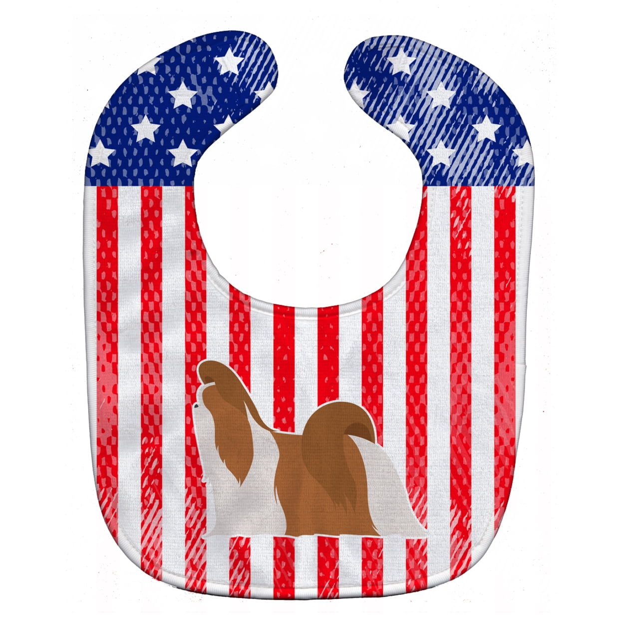 Bb3346bib Usa Patriotic Shih Tzu Baby Bib