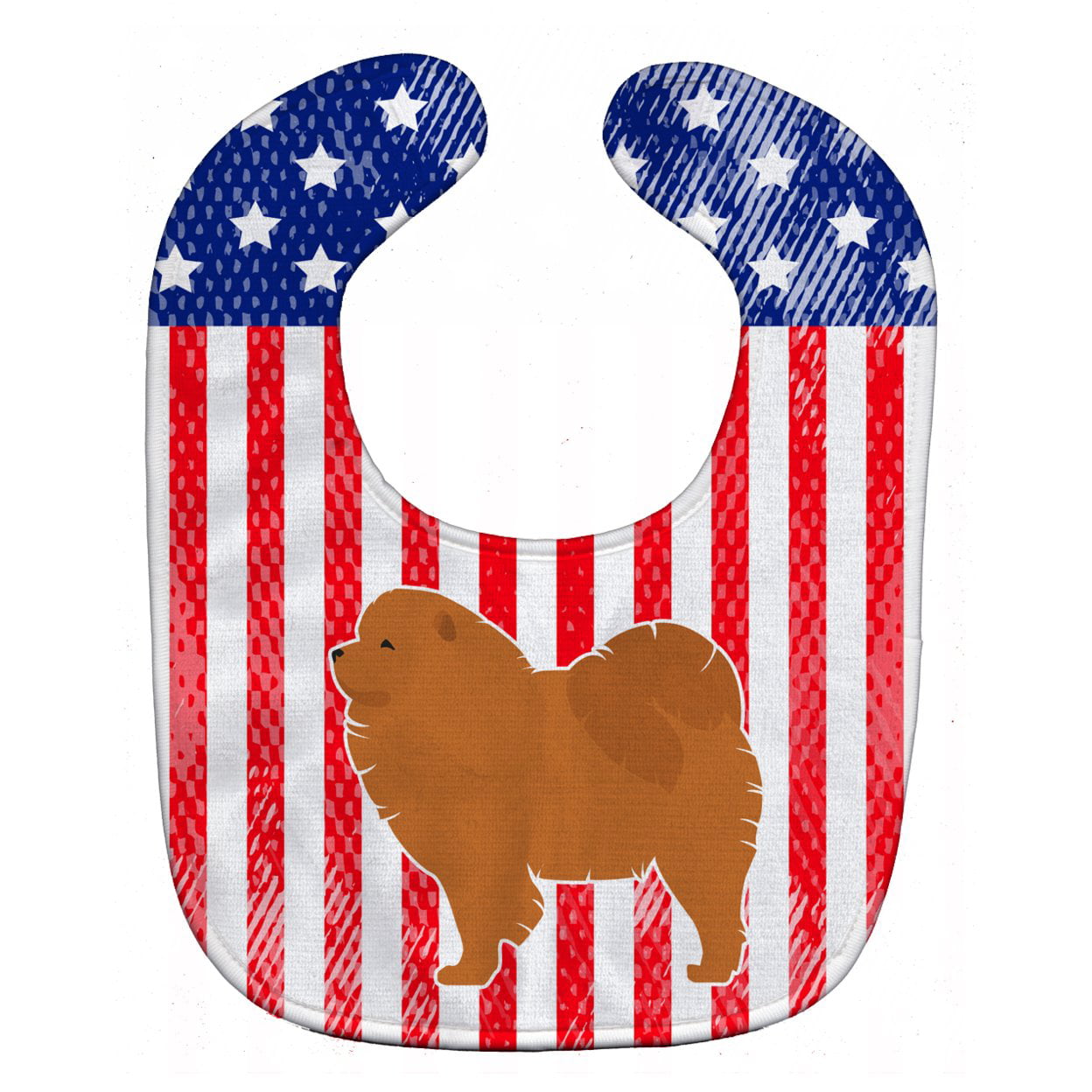 Bb3351bib Usa Patriotic Chow Chow Baby Bib