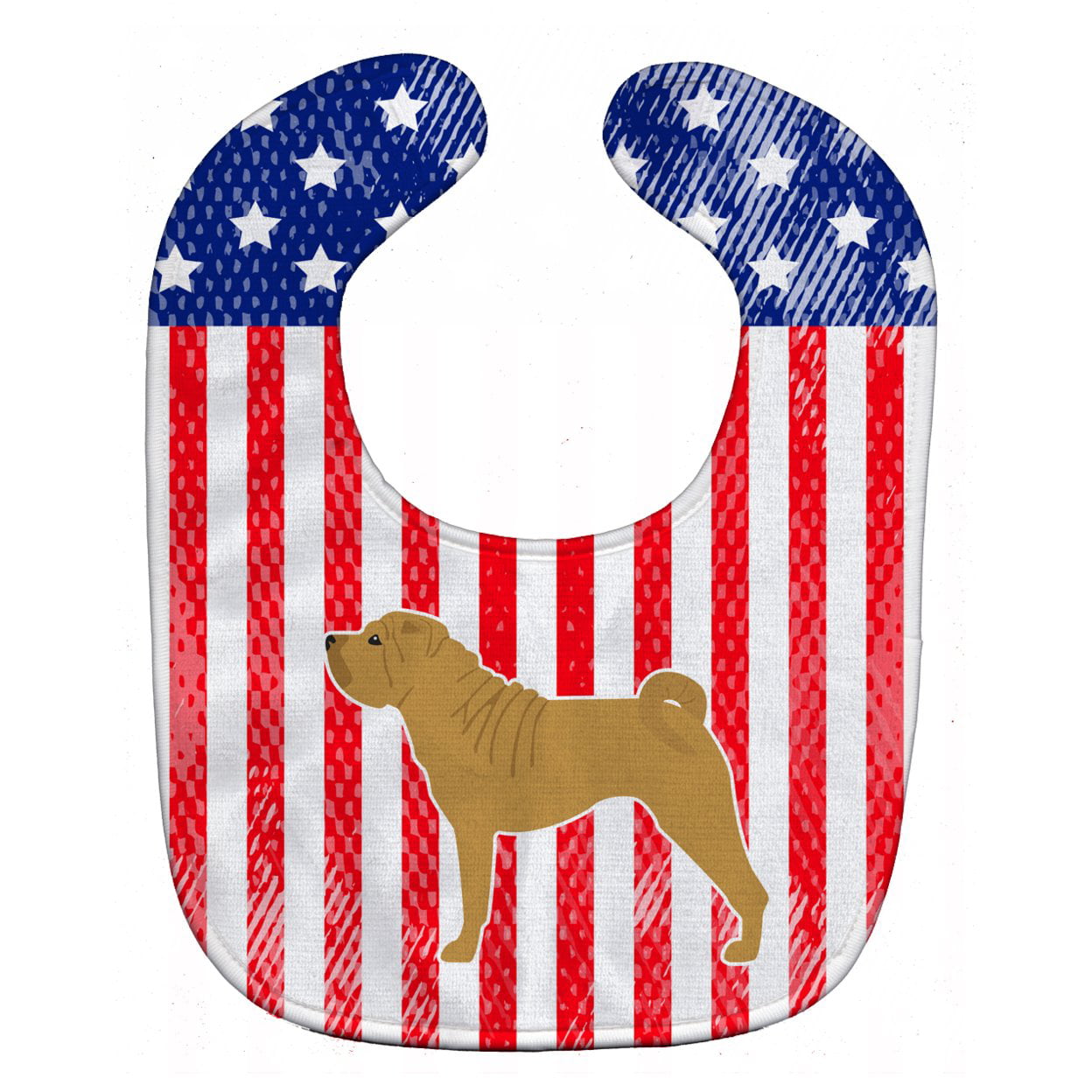 Bb3352bib Usa Patriotic Shar Pei Baby Bib