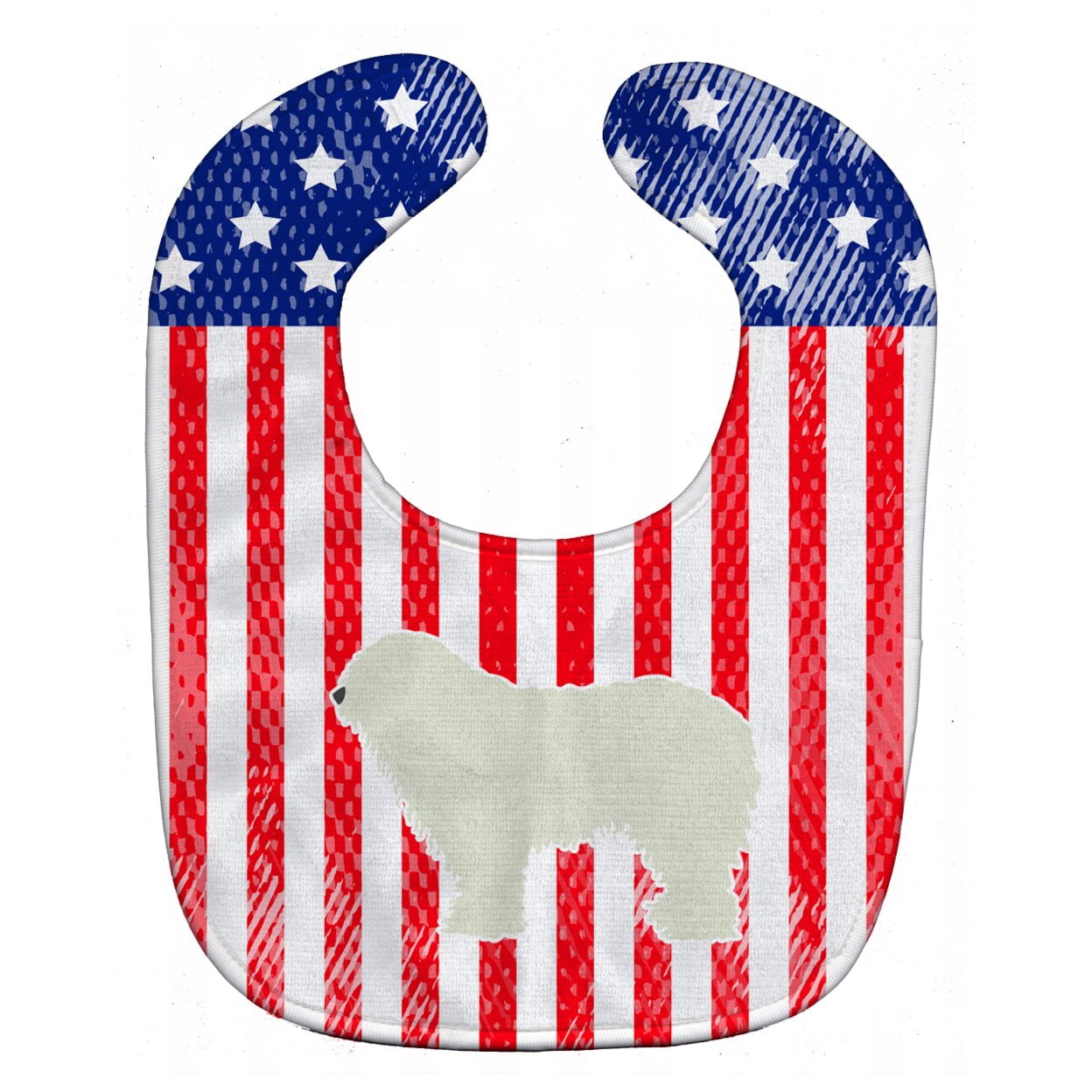 Bb3355bib Usa Patriotic Komondor Baby Bib