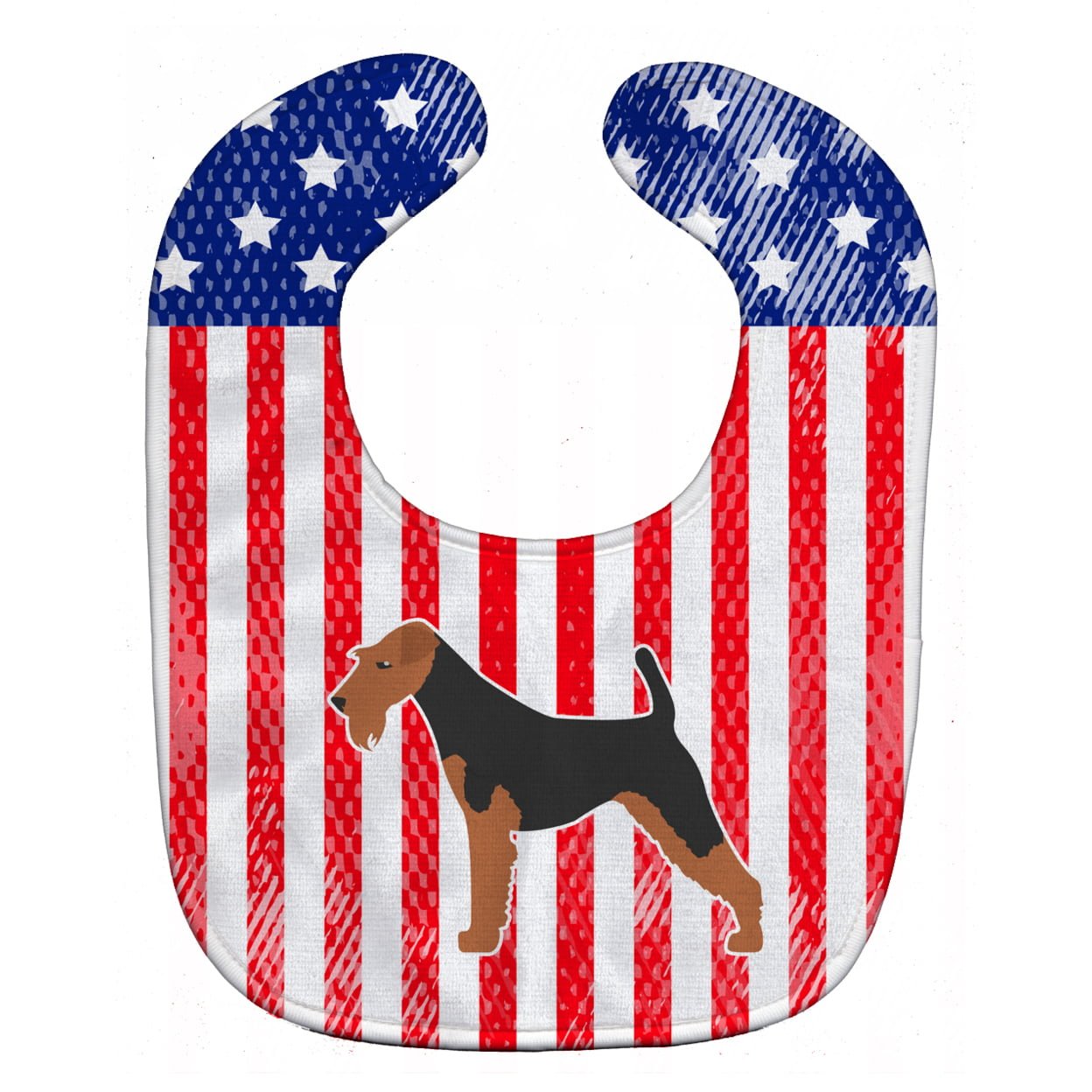 Bb3357bib Usa Patriotic Airedale Terrier Baby Bib