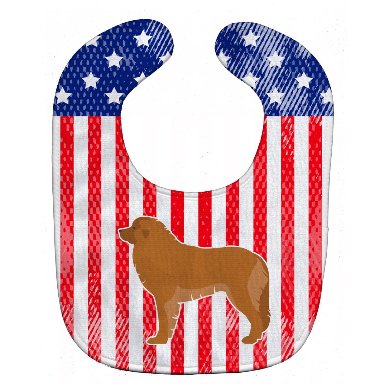 Bb3358bib Usa Patriotic Leonberger Baby Bib