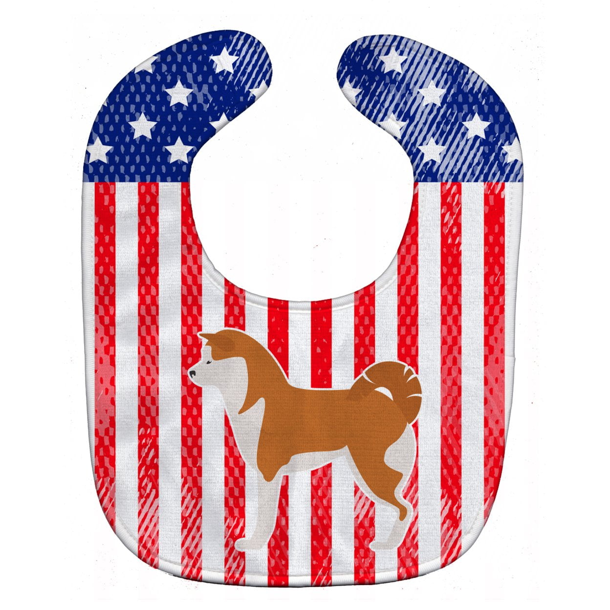 Bb3372bib Usa Patriotic Akita Baby Bib