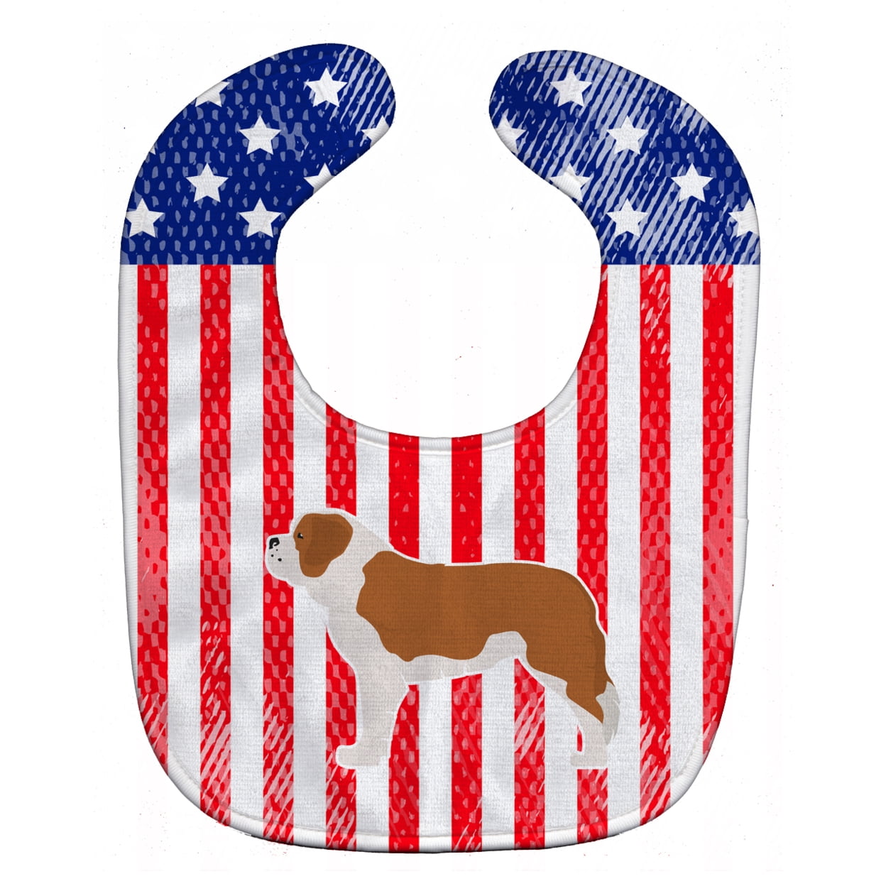 Bb3376bib Usa Patriotic Saint Bernard Baby Bib