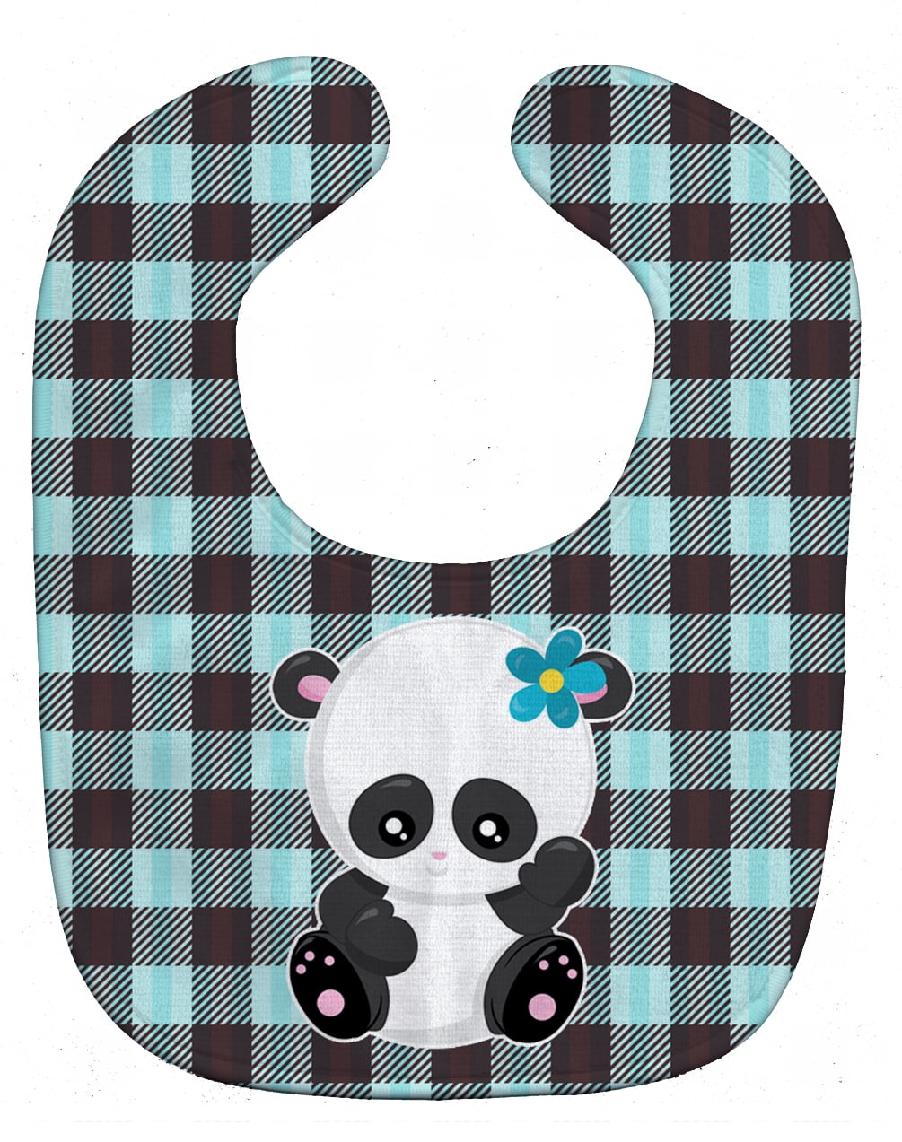 Bb6800bib Panda On Plaid Baby Bib