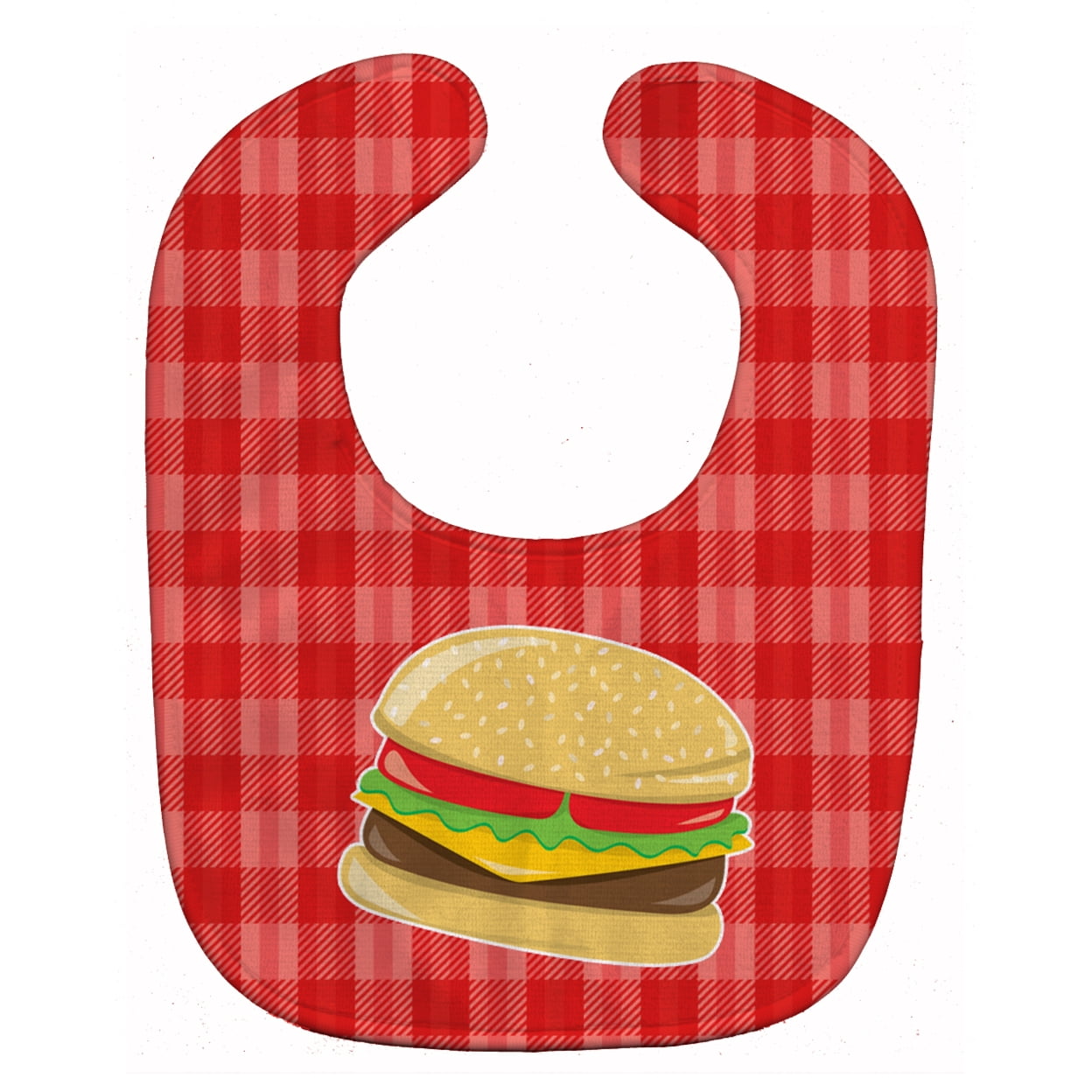 Bb6812bib Hamburger Plaid Baby Bib